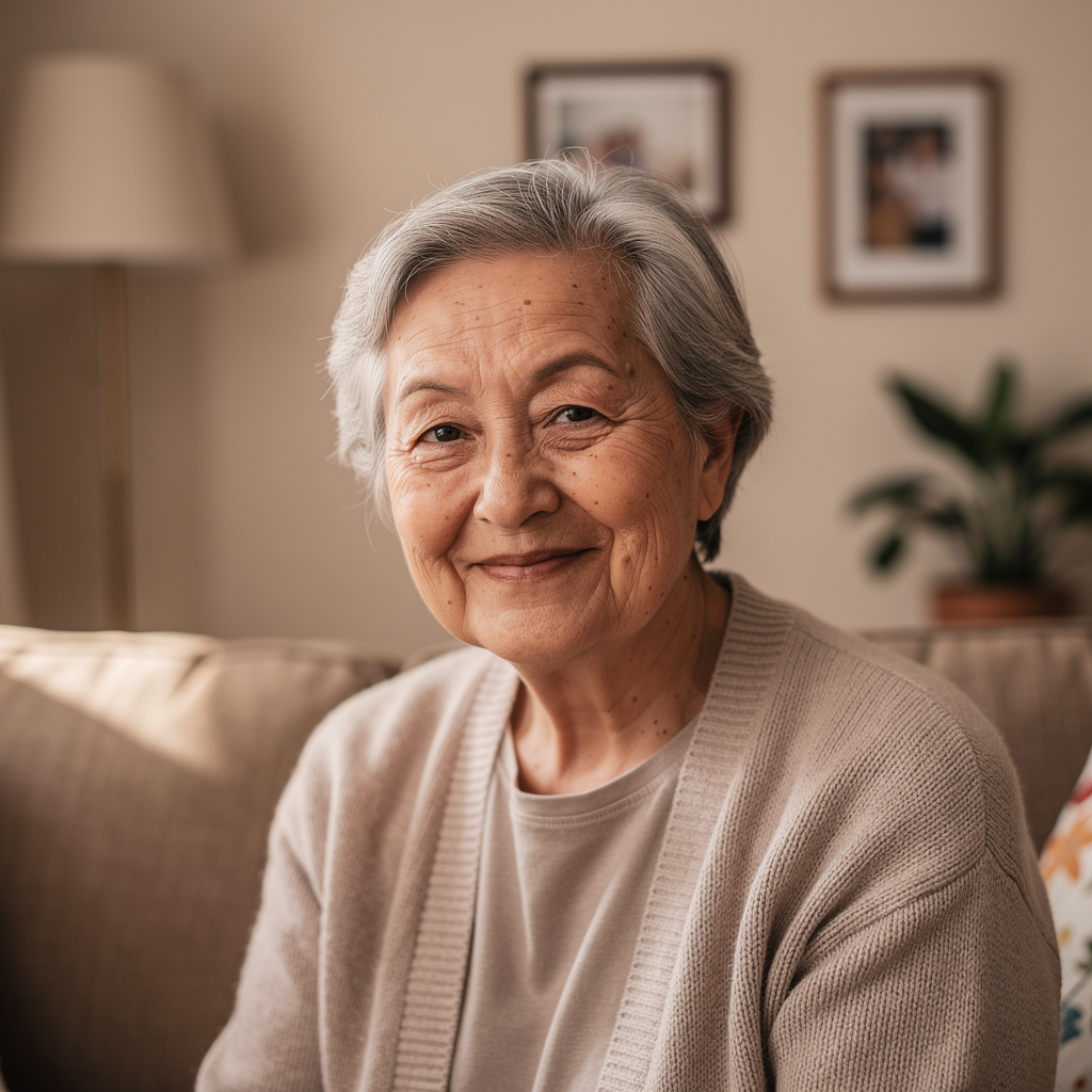 Senior met Uwzorgalarm alarmknop